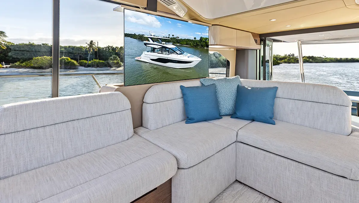 Custom boat upholstery by Knights Upholstery in Wisconsin