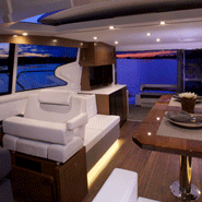 luxury boat interior by Knights Upholstery custom upholstery shop Wisconsin