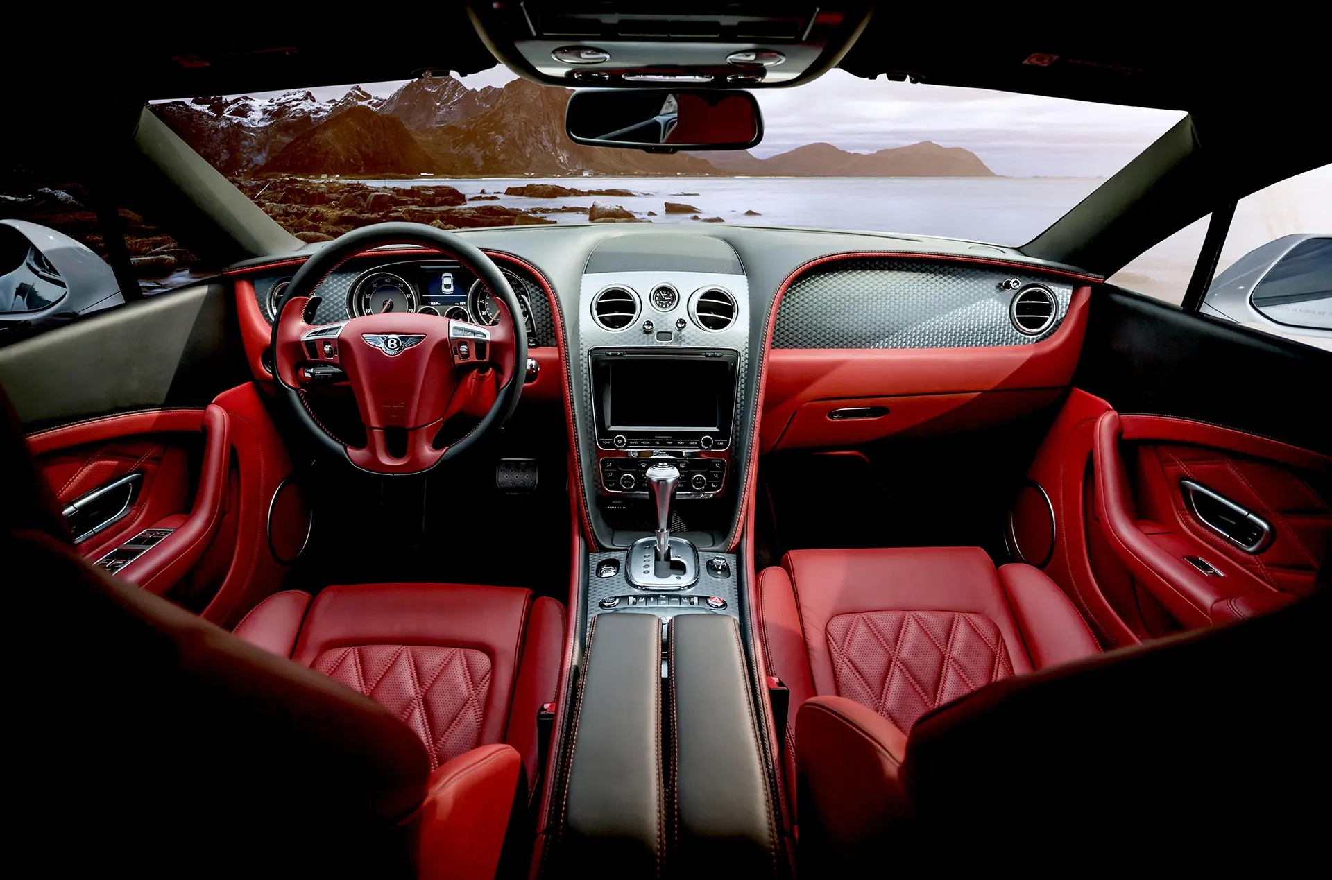 Custom red and black car interior by Knights Upholstery custom upholstery shop Wisconsin